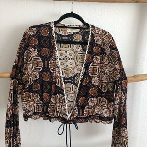 Cleobella crop bell sleeve top